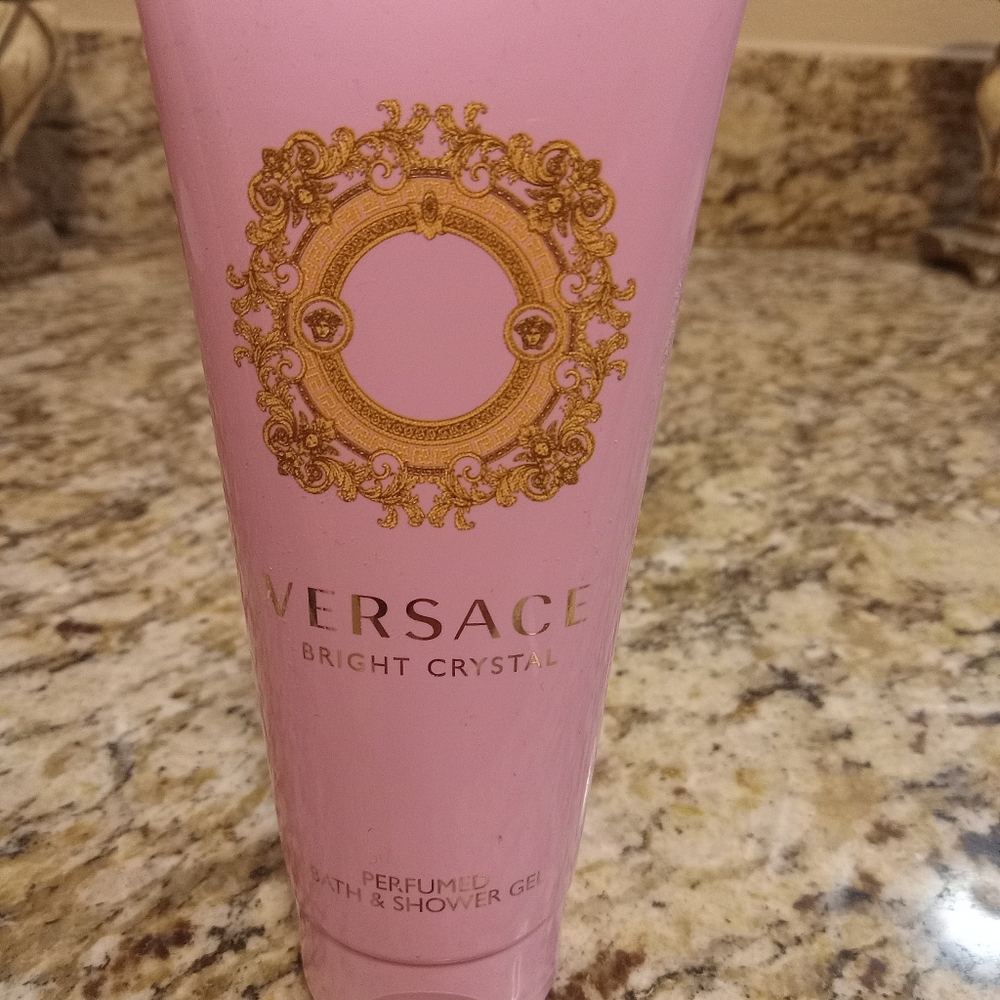Versace Bright Crystal Pink Shower Gel with Gold Design